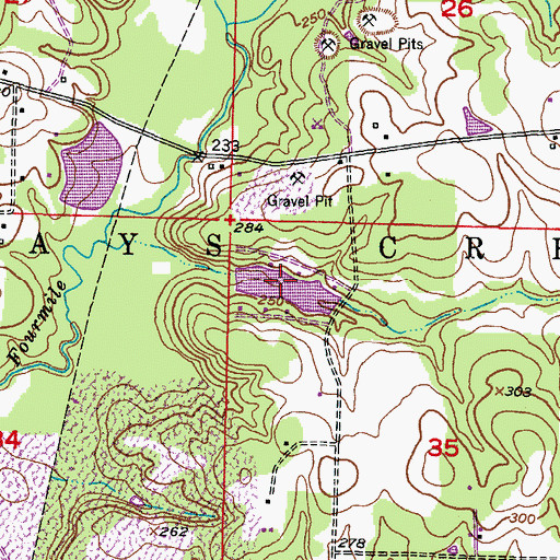 Topographic Map of Davis Lake, AR