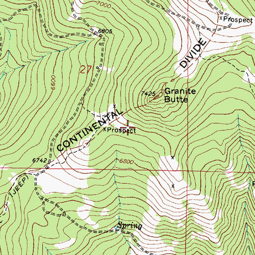 Topographic Map of Gold Coin Mine, MT