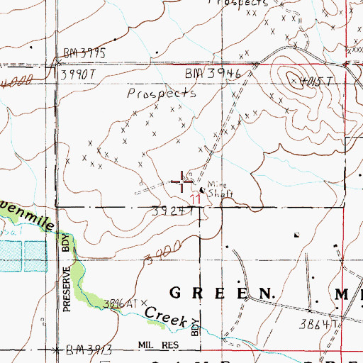 Topographic Map of Franklin Mine, MT