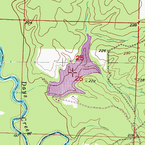 Topographic Map of Crabtree Lake, AR