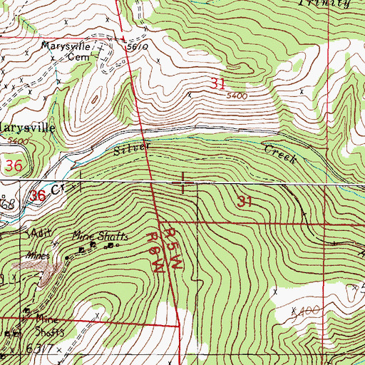 Topographic Map of Goldsil Millsite, MT