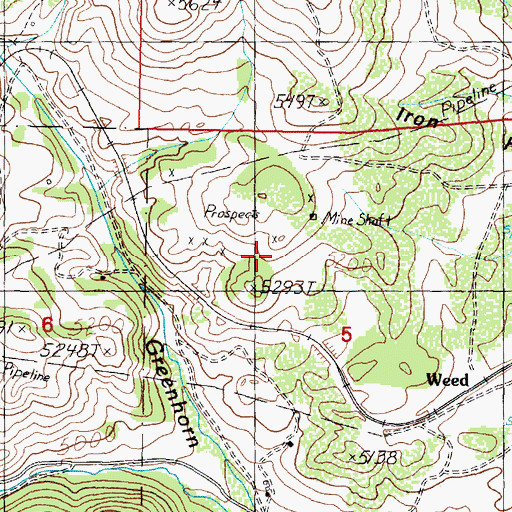 Topographic Map of Limestone Ridge Mine, MT