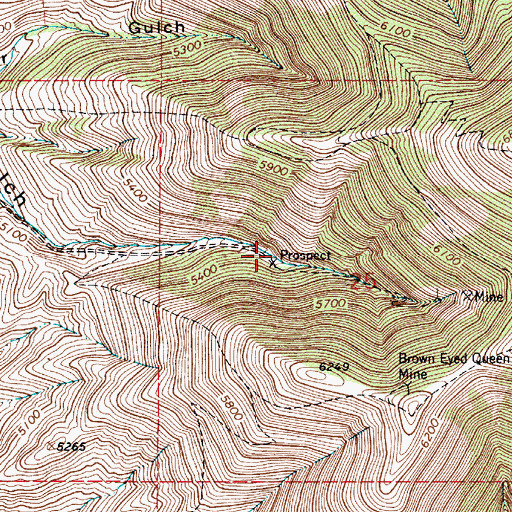 Topographic Map of Lower Gannion Mine, MT