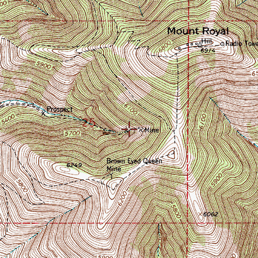 Topographic Map of Gannion Mine, MT