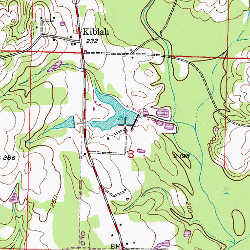 Topographic Map of Eason Lake Dam, AR