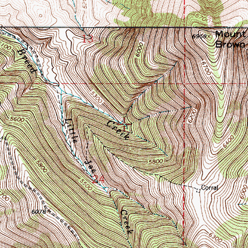 Topographic Map of Breed Creek Mine, MT