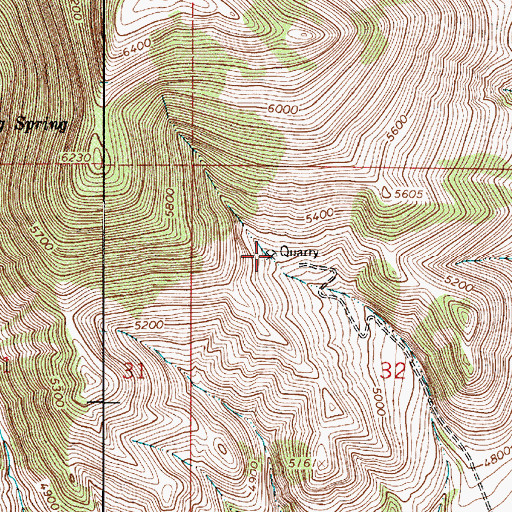 Topographic Map of Tiber Quarry, MT