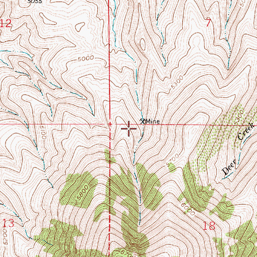 Topographic Map of Mount Brown Mine, MT