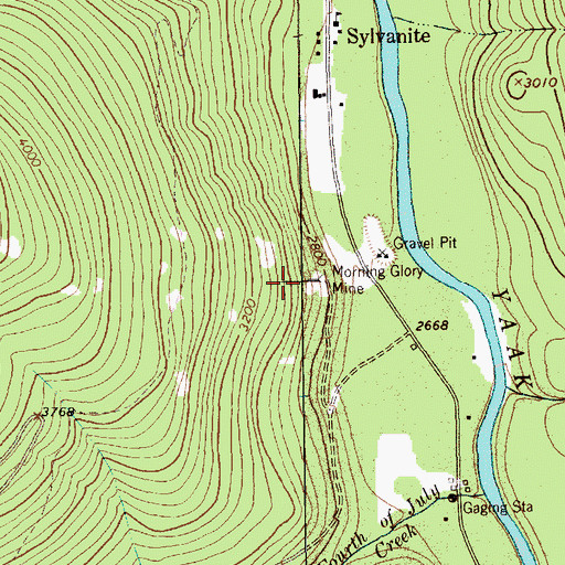 Topographic Map of Morning Glory Mine, MT