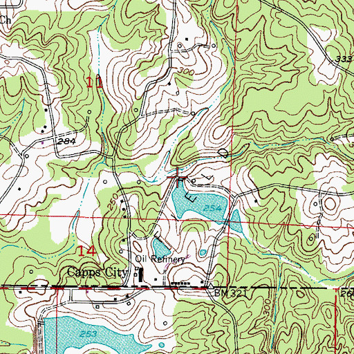 Topographic Map of Arkla Lake Dam, AR