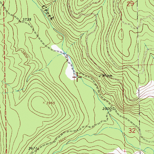 Topographic Map of Montezuma Mine, MT
