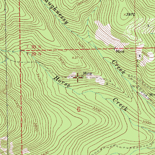 Topographic Map of Luken Hazel III Mine, MT