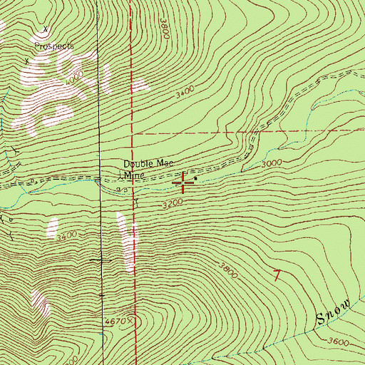 Topographic Map of Hide Away Mine, MT