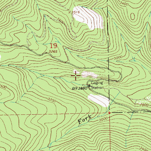 Topographic Map of Flower Creek Mine, MT