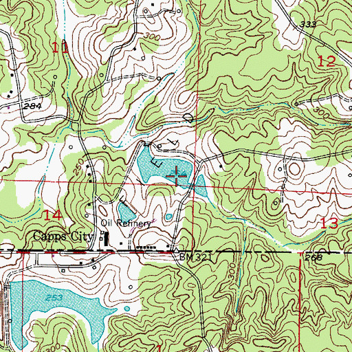 Topographic Map of Arkla Lake, AR
