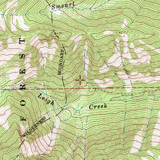 Topographic Map of Big Sky Mine, MT