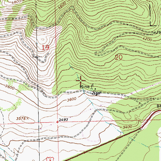 Topographic Map of Potter Mine, MT