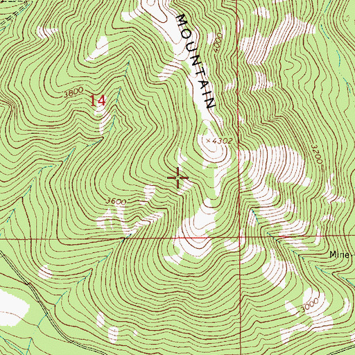 Topographic Map of Grouse Mountain Number 5 Mine, MT