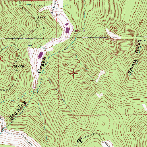 Topographic Map of Stanley Creek Mine, MT