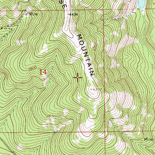 Topographic Map of Blue Bird Mine, MT