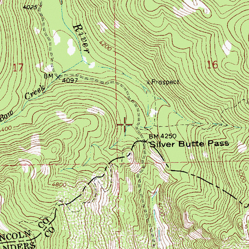 Topographic Map of Snowfall Mine, MT