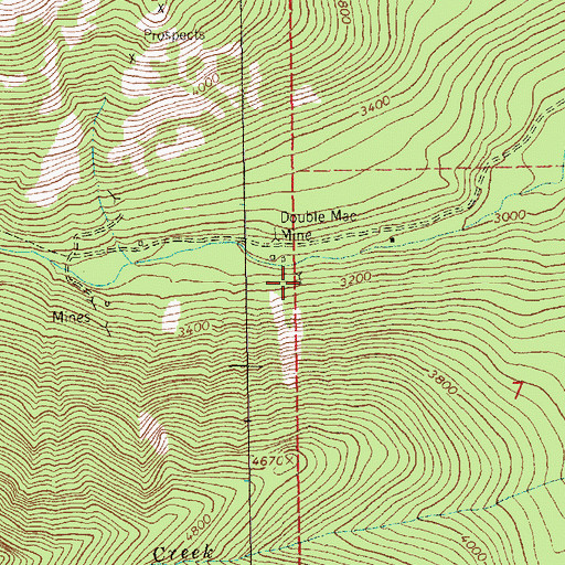Topographic Map of Granite Creek Mine, MT