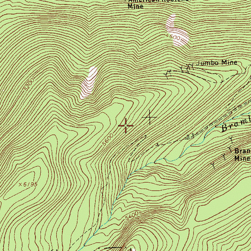 Topographic Map of Bramlet Creek Mine, MT