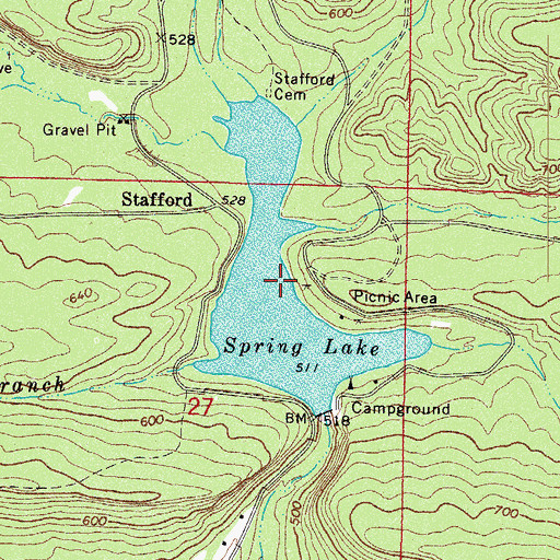Topographic Map of Spring Lake, AR