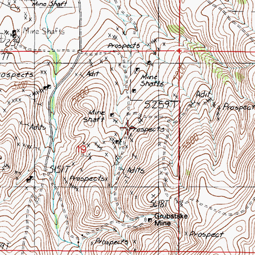 Topographic Map of Red Chief Mine, MT