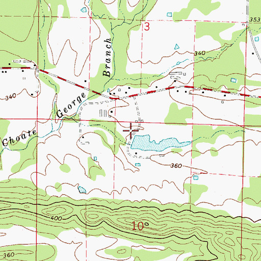 Topographic Map of Mockingbird Hill Lake Dam, AR