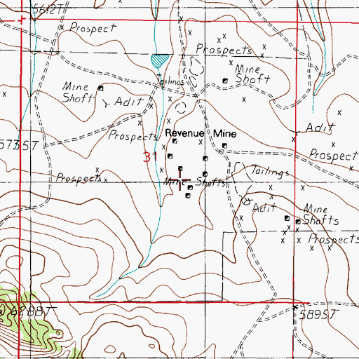 Topographic Map of Arctic/Monitor Mine, MT