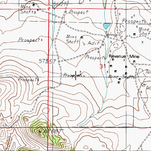 Topographic Map of Emperor Mine, MT