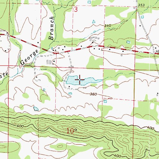 Topographic Map of Mockingbird Hill Lake, AR