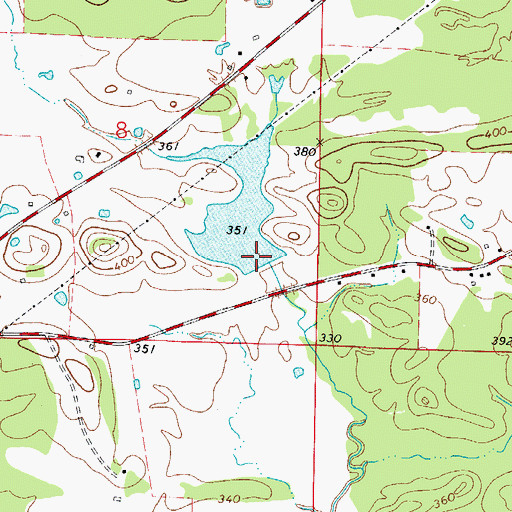 Topographic Map of Harris Fish Farm Dam, AR