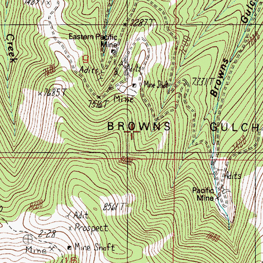 Topographic Map of Easton-Pacific Mine, MT