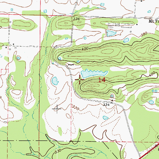 Topographic Map of Schoonover Lake Dam, AR