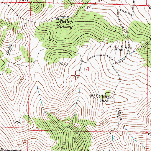 Topographic Map of Mountain View Mine, MT