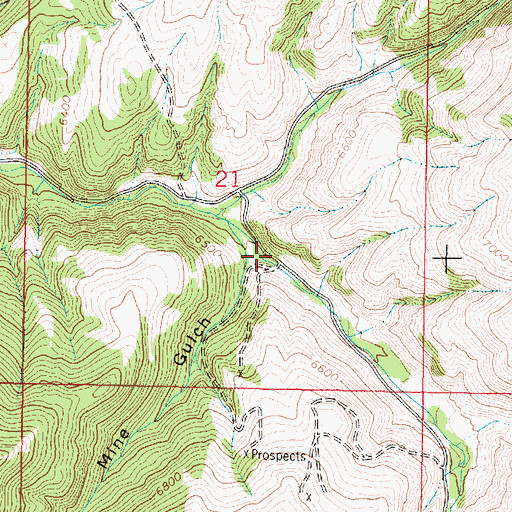 Topographic Map of Stone Creek Mine, MT