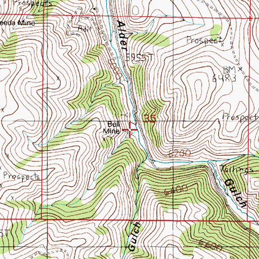 Topographic Map of U S Grant-Upper Mine, MT