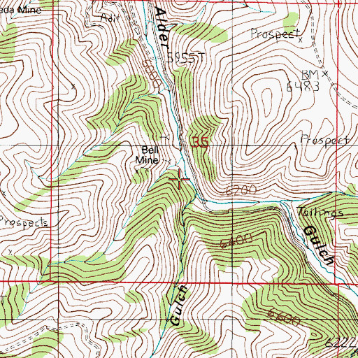Topographic Map of Belle Mine, MT