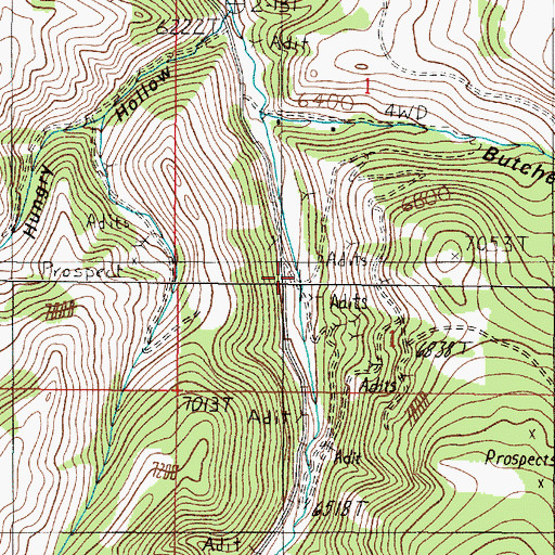 Topographic Map of Highland Mine, MT
