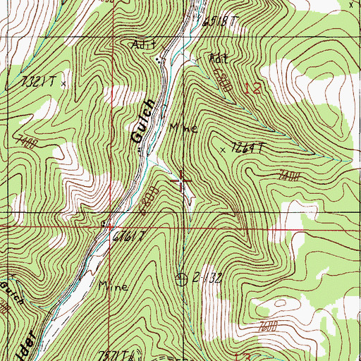 Topographic Map of Giltedge Mine, MT