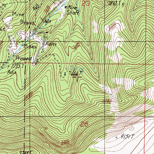 Topographic Map of Apex Mine, MT