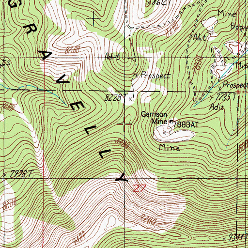 Topographic Map of Peggy Ann Mine, MT