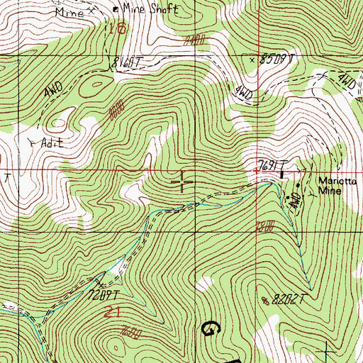 Topographic Map of SW Section 16 Mine, MT