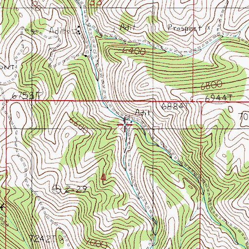 Topographic Map of NE Section 4 Mine, MT