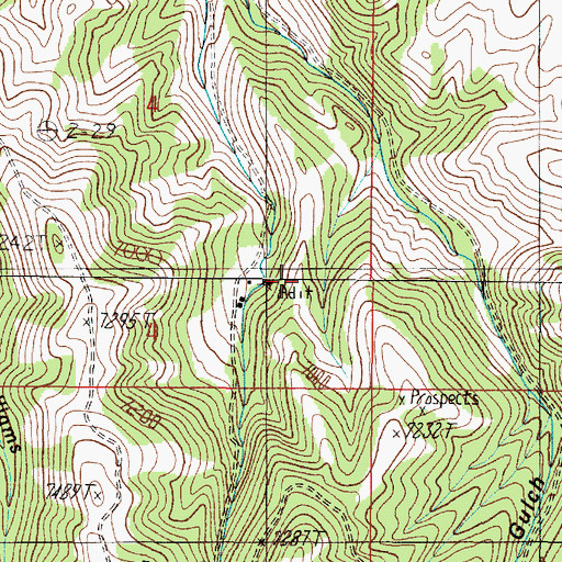 Topographic Map of Easton Mine, MT