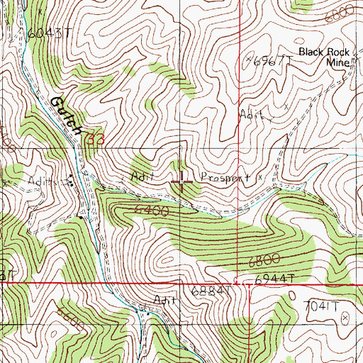 Topographic Map of SW Section 33 Mine, MT