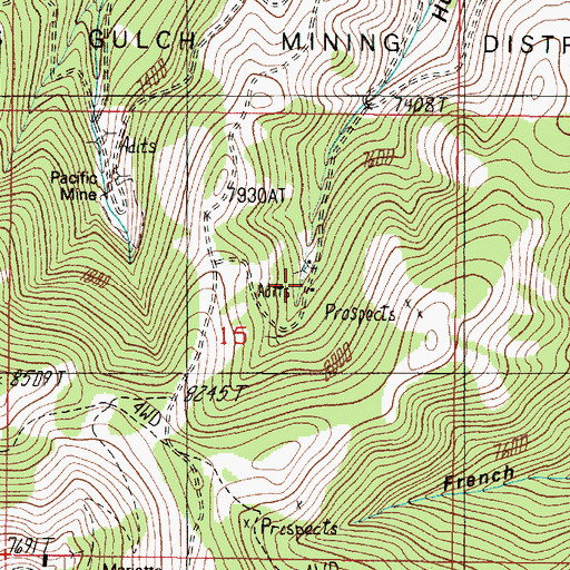 Topographic Map of Dorsey Mine, MT