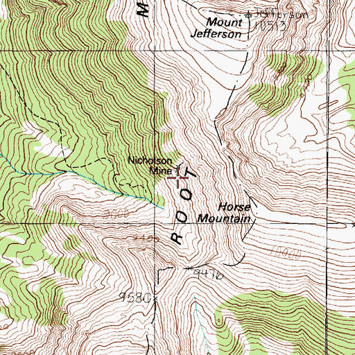 Topographic Map of Nicholson Mine, MT